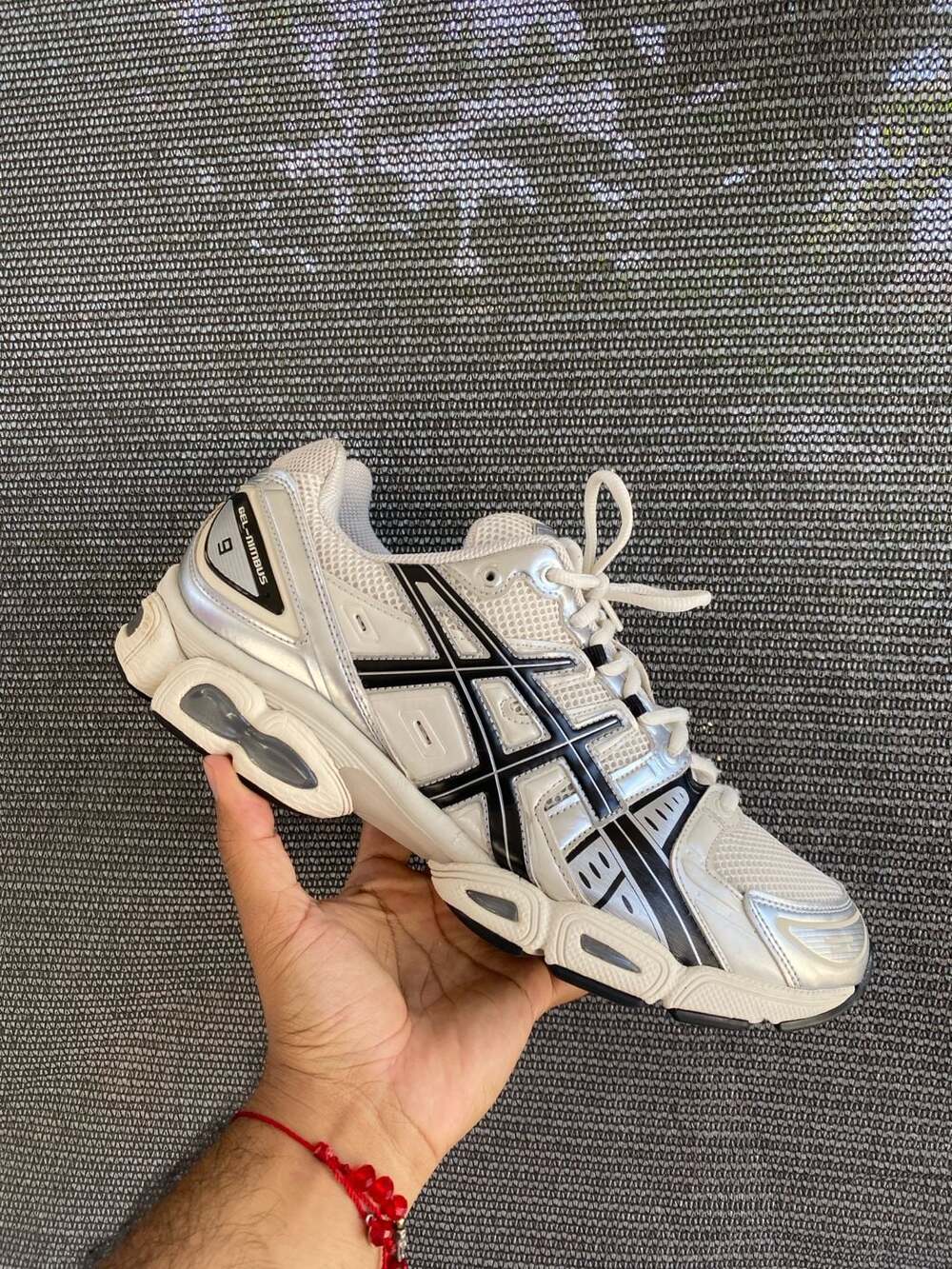 ASICS Gel-Nimbus 9 White Black Silver Sneakers